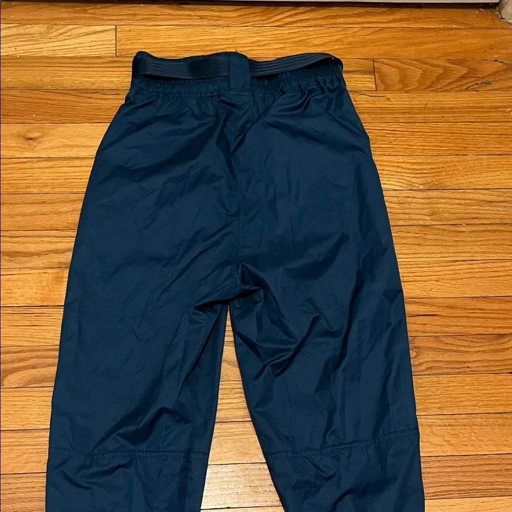 Nike Track Pants Teal Blue Polyester Joggers White Swoosh Elastic Cuffs